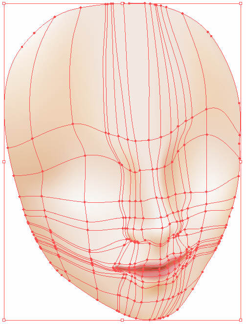 Illustrator手绘教程：人物渐变网格的教程+头发的绘制