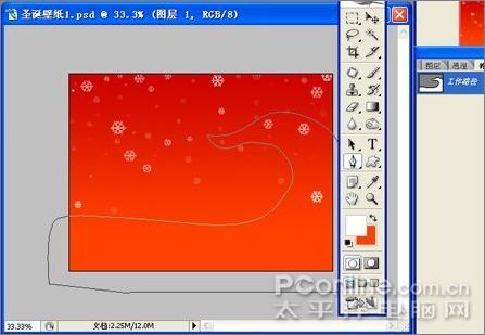 Photoshop制作圣诞主题壁纸教程_网页教学网webjx.com转载