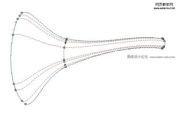 CorelDraw网格填充工具绘制卡通唢呐_网页教学网