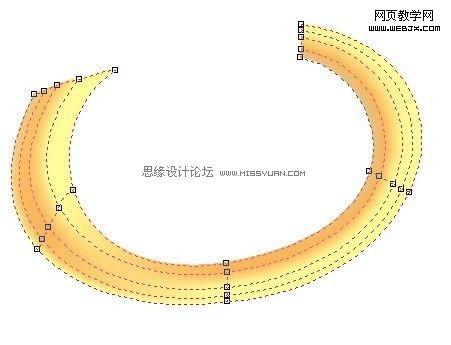 CorelDraw网格填充工具绘制卡通唢呐_网页教学网