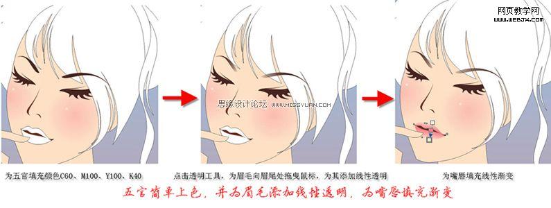 Coreldraw教程:绘制卡通矢量漂亮女孩_网页教学网