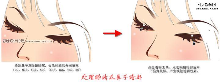 Coreldraw教程:绘制卡通矢量漂亮女孩_网页教学网