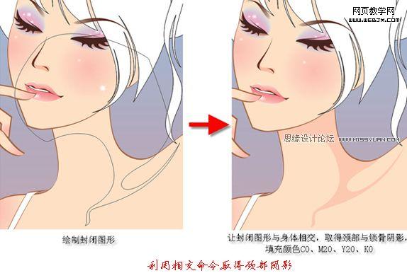 Coreldraw教程:绘制卡通矢量漂亮女孩_网页教学网