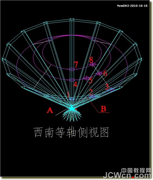 AutoCAD三维建模教程：八心八箭钻石的绘制_中国教程网
