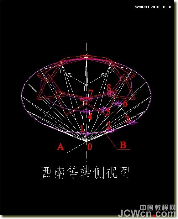 AutoCAD三维建模教程：八心八箭钻石的绘制_中国教程网