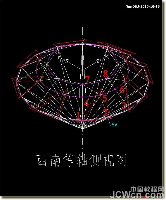 AutoCAD三维建模教程：八心八箭钻石的绘制_中国教程网