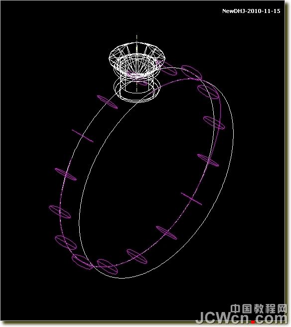 AutoCAD三维建模教程：八心八箭钻石的绘制_中国教程网