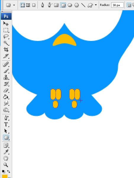 Photoshop鼠绘教程：可爱Twitter鸟图标的创建_中国教程网