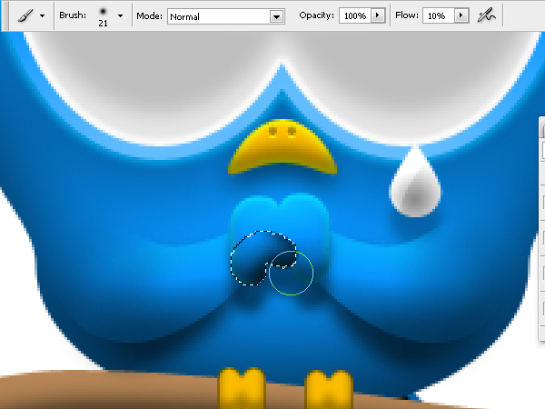 Photoshop鼠绘教程：可爱Twitter鸟图标的创建_中国教程网