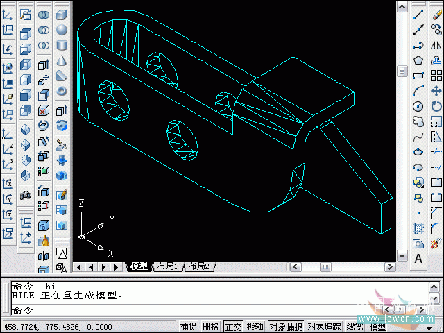 AutoCAD三维建模教程：三维旋转、实体移动_中国教程网