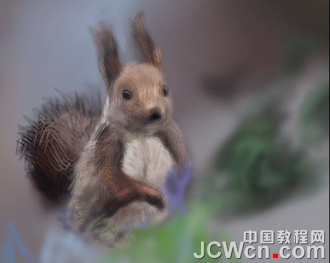 Photoshop鼠绘教程：绘制一只可爱的松鼠_中国教程网