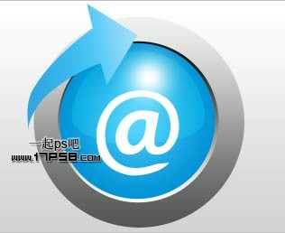 Photoshop制作一个蓝色的电子邮件logo
