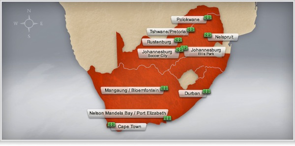 2010年南非足球世界杯10大比赛球场
