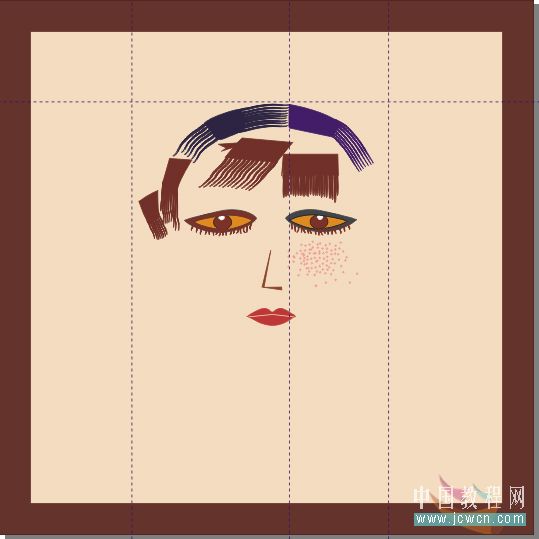 CorelDRAW鼠绘教程：矢量抽象人物装饰画的绘制_中国教程网