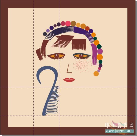 CorelDRAW鼠绘教程：矢量抽象人物装饰画的绘制_中国教程网