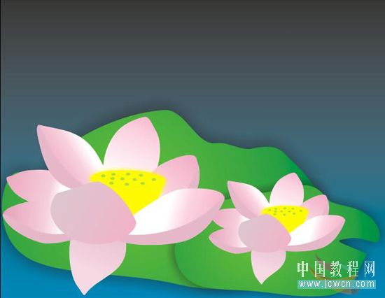 CorelDRAW绘卡通风格荷花_天极设计在线整理