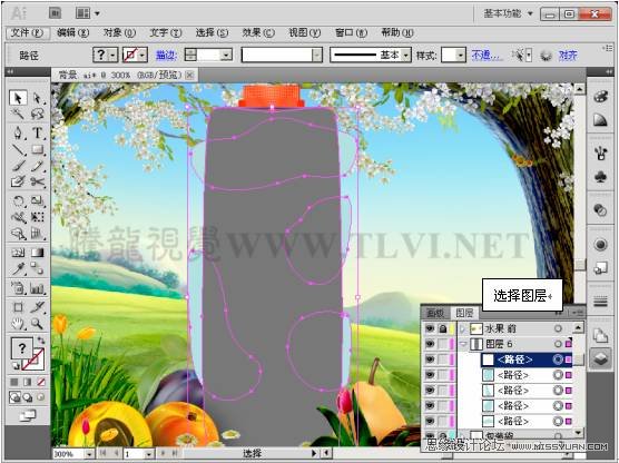 Illustrator CS5教程：通过蒙版功能制作饮料海报,PS教程,思缘教程网