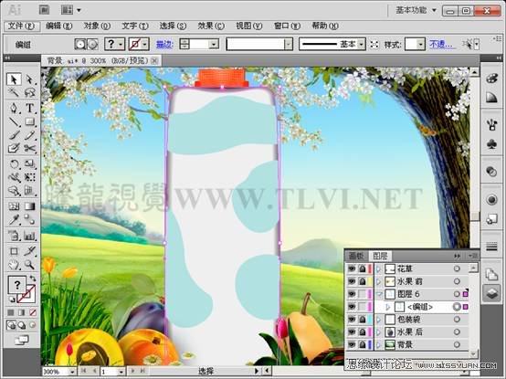 Illustrator CS5教程：通过蒙版功能制作饮料海报,PS教程,思缘教程网