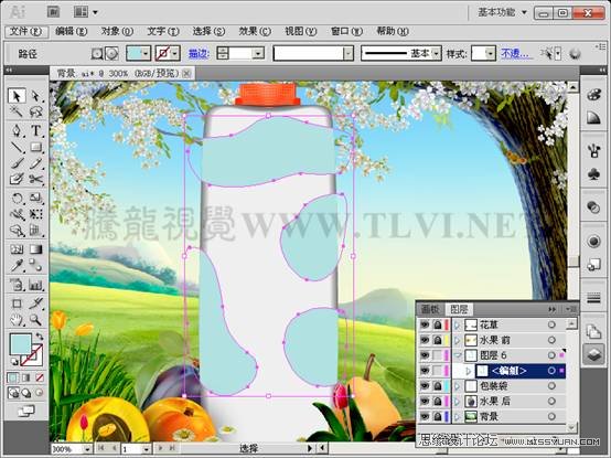 Illustrator CS5教程：通过蒙版功能制作饮料海报,PS教程,思缘教程网