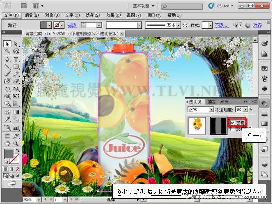 Illustrator CS5教程：通过蒙版功能制作饮料海报,PS教程,思缘教程网