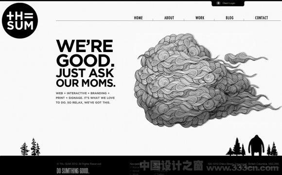 美丽优雅的黑白配色网页设计