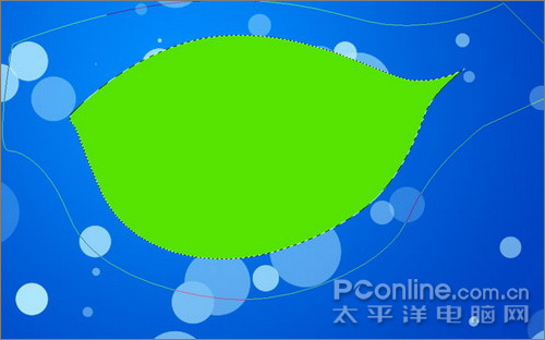 Photoshop教程：鼠绘清新简约露珠绿叶壁纸