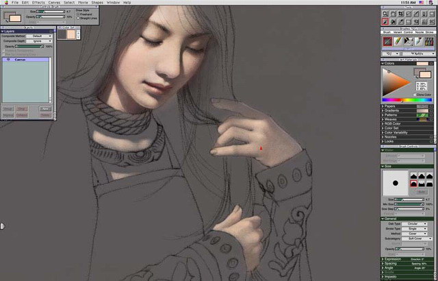 著名插画师--平凡的绘画过程