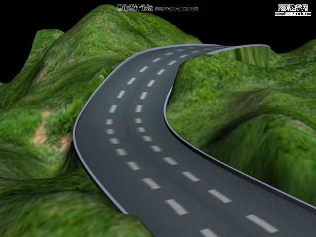 3ds Max实例教程：等高线制作山路建模,PS教程,思缘教程网