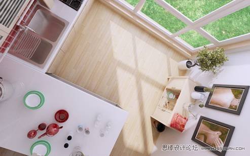 3DMAX教程：V-Ray制作阳光温馨厨房教程,PS教程,思缘教程网