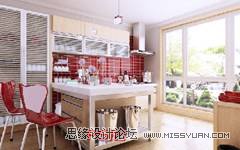 3DMAX教程：V-Ray制作阳光温馨厨房教程,PS教程,思缘教程网