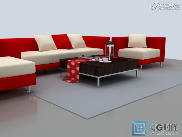 V-Ray室内设计教程：制作室内客厅毛茸茸的地毯