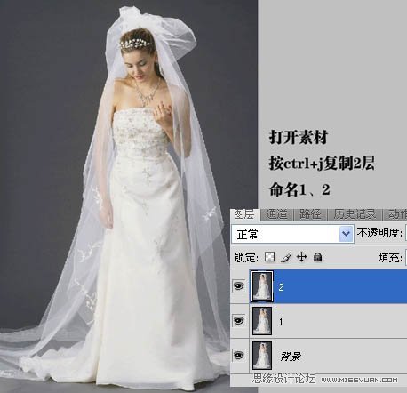 Photoshop使用通道快读给婚纱扣图,PS教程,思缘教程网