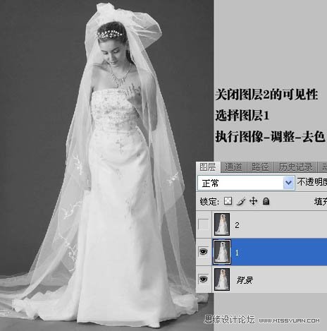 Photoshop使用通道快读给婚纱扣图,PS教程,思缘教程网