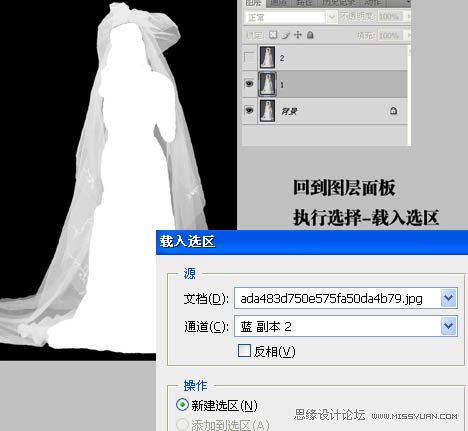 Photoshop使用通道快读给婚纱扣图,PS教程,思缘教程网