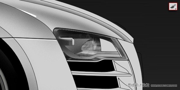 Photoshop绘制逼真质感的专业奥迪R8,PS教程,思缘教程网