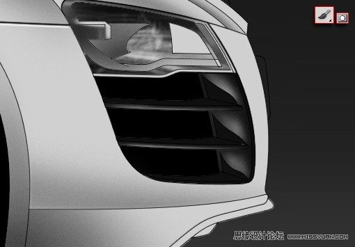 Photoshop绘制逼真质感的专业奥迪R8,PS教程,思缘教程网