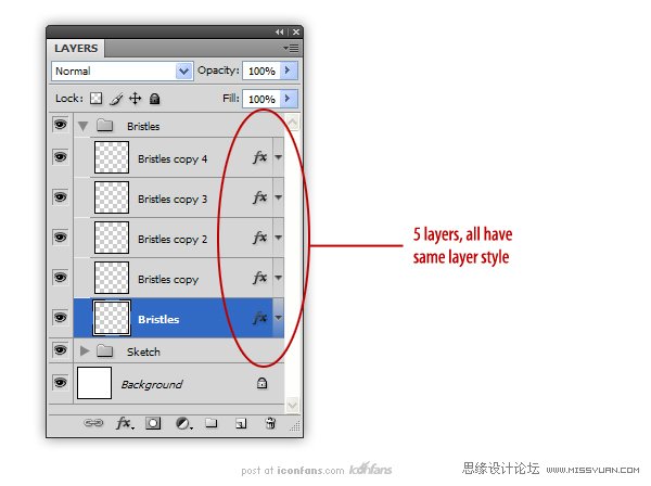 Photoshop绘制逼真的油漆毛刷,PS教程,思缘教程网