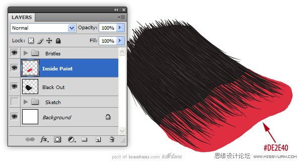 Photoshop绘制逼真的油漆毛刷,PS教程,思缘教程网