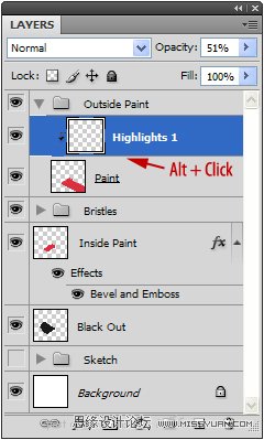 Photoshop绘制逼真的油漆毛刷,PS教程,思缘教程网