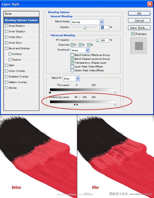 Photoshop绘制逼真的油漆毛刷,PS教程,思缘教程网