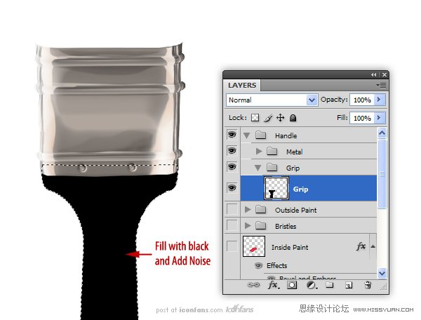 Photoshop绘制逼真的油漆毛刷,PS教程,思缘教程网