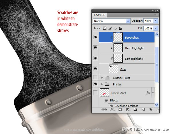 Photoshop绘制逼真的油漆毛刷,PS教程,思缘教程网
