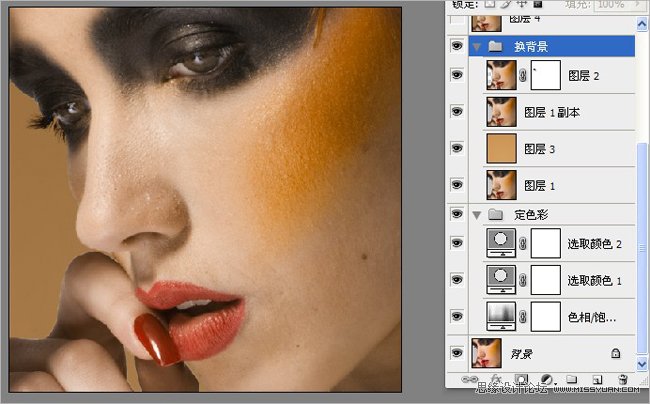 Photoshop调修肤质完美的妆容片效果,PS教程,思缘教程网