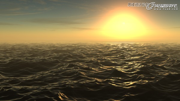 3dmax渲染教程：创建平静的海面和美丽的夕阳