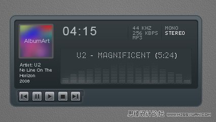 Photoshop设计一个时尚MP3播放器教程,PS教程,思缘教程网