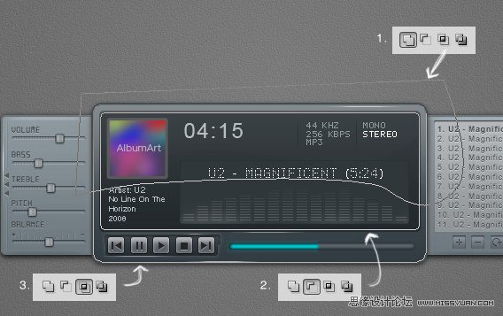 Photoshop设计一个时尚MP3播放器教程,PS教程,思缘教程网