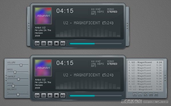 Photoshop设计一个时尚MP3播放器教程,PS教程,思缘教程网