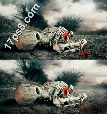 Photoshop制作外星人的遗体照片