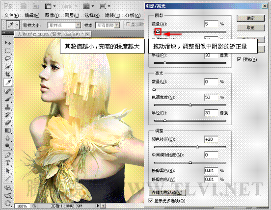 Photoshop基础教程：实例解析阴影高光命令,PS教程,思缘教程网