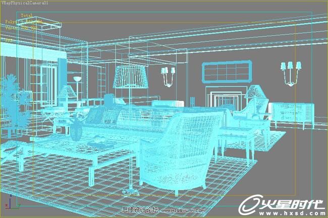 3D MAX实例教程：欧式客厅夜景渲染解析,PS教程,思缘教程网
